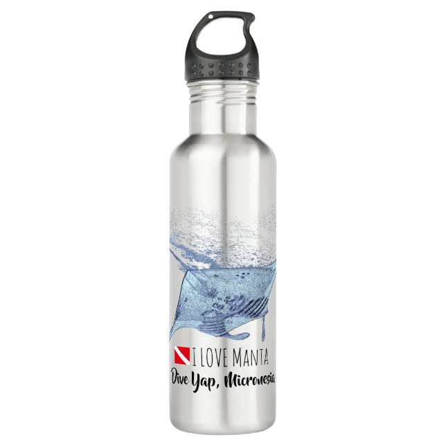 Garrafa Manta ray silhoule fosco caneca de café (Frente)