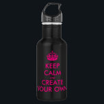 Garrafa Mantenha a calma e criar seus próprios - rosa<br><div class="desc">Olá! e boa vinda, criar e personalize seus próprios "mantêm design da calma" para este é original! Substitua as palavras "mantêm a calma e criam seus próprios" pela palavra de sua escolha e escolhem a cor que do fundo você quer! Você pode imaginar e fazer tudo!! ex: "mantenha a calma...</div>