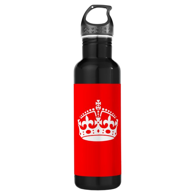 Garrafa MANTENHA CALM CROWN em Vermelho Personalize Isto! (Frente)