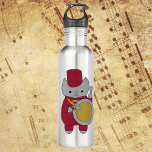 Garrafa Marcha de Banda do Batedor de Gato Maroon e Dourad<br><div class="desc">Você é fã de bandas marchantes? Você gosta de gatos? Esta garrafa de água doce tem uma cinza tocando tambor de baixo enquanto veste um uniforme de marrom e banda de marchar dourado.</div>