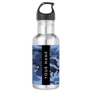 Garrafa Marinho Camuflagem Azul Seu nome Personaliza