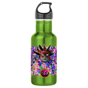 Garrafa MÁSCARA VERMELHA PRETA do BOBO DA CORTE, monogram