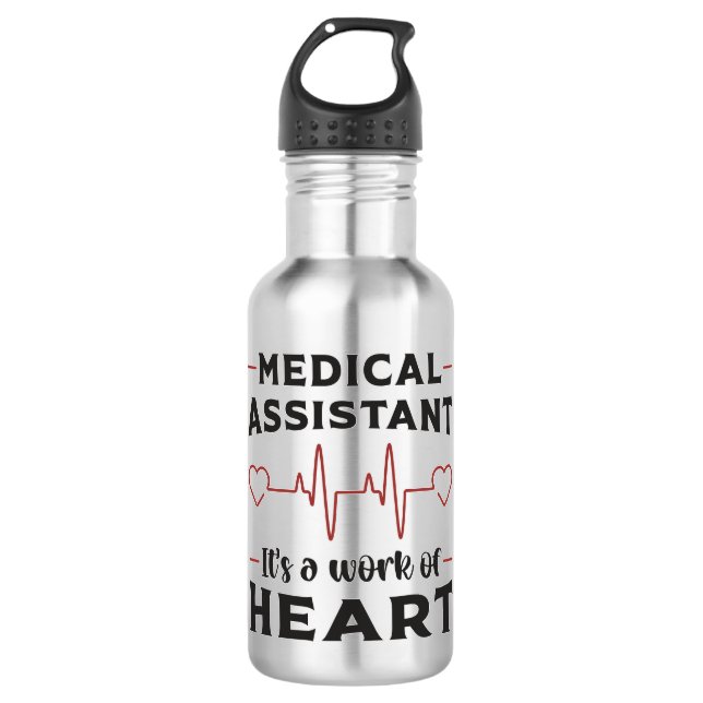 Garrafa Médico Médico Coração Assistente Médico Engraçado (Frente)