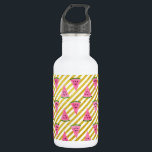 Garrafa Melancia rosa e padrão de verão de distribuição am<br><div class="desc">Melancia rosa-branca e Padrão de Verão de Stripe Amarela. Esta Melancia Rosa Divertida com Impressão de Fruta de de Sementes Negras é perfeita para um presente de aniversário de verão.</div>