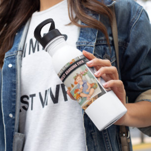 Garrafa Melhor Avó Nunca   Colagem de Fotos em Bloco de Co