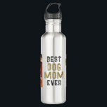 Garrafa Melhor Cachorro Mãe Nunca Pet Proprietário 2 Fotos<br><div class="desc">Melhor Cachorro Mãe Alguma Vez Proprietária De Pet 2 Fotos, garrafa de água de aço inoxidável. Design moderno e simples com texto "Melhor mãe de cachorro" e um espaço para duas fotos de estimação. É um presente único e pensativo para sua mãe, que é dona de cachorro no Dia de...</div>
