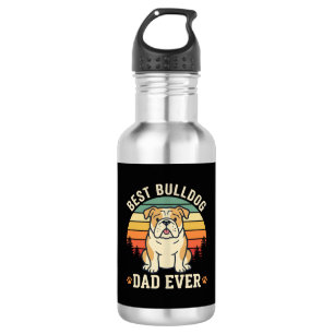 Garrafa Melhor Pai Bulldog de Todos os Tempos Vetor Retro