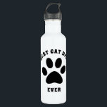 Garrafa Melhor Pai De Cat Personalizado De Texto Personali<br><div class="desc">O texto do design pode ser personalizado. Faz um presente excelente para um irmão,  filho,  pai,  avô,  colega de trabalho ou amigo. Pode ser dado como presente para Dia de os pais,  aniversário ou qualquer ocasião.</div>