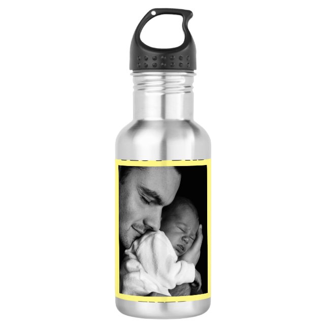 Garrafa Melhor Pai Nunca | Foto personalizada (Frente)
