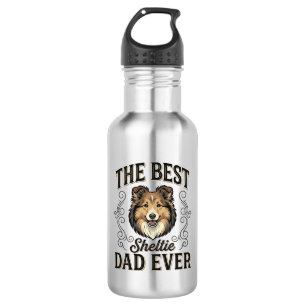 Garrafa Melhor Pai Sheltie de Todos os Tempos Design Vinta
