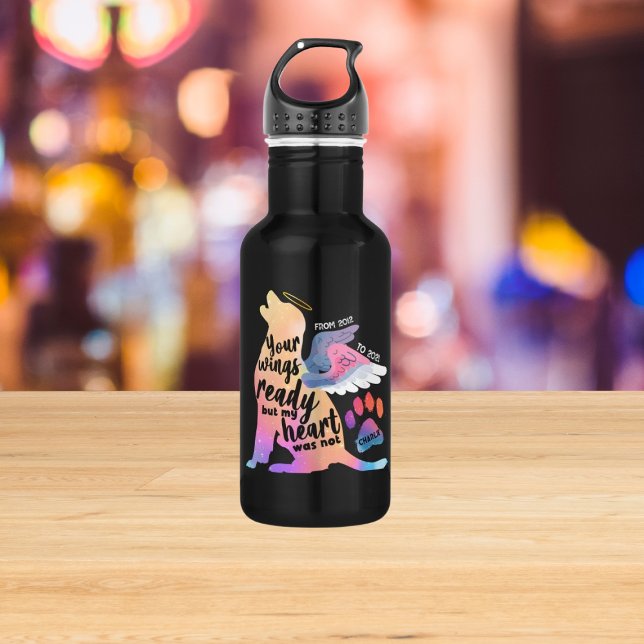 Garrafa Memorial de Estimação de Cachorro Aquarela Design  (Criador carregado)