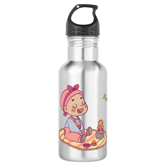 Garrafa Menina doce Feliz Aniversário (Frente)