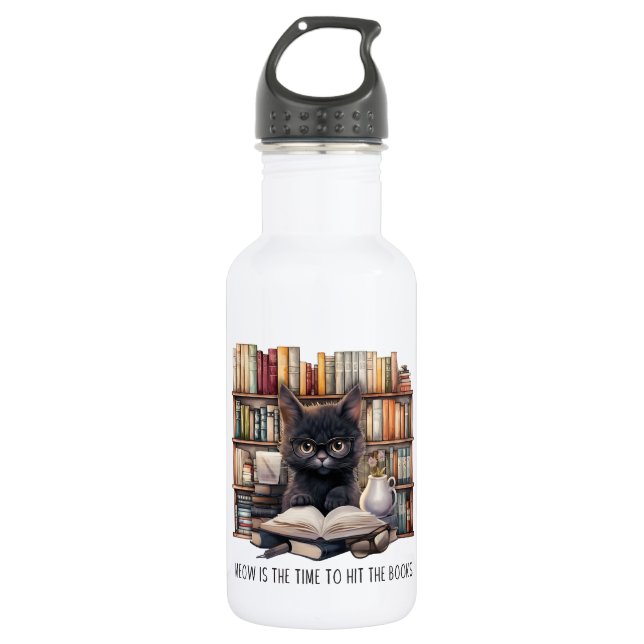 Garrafa Meow É A Hora De Atingir Os Livros (Frente)