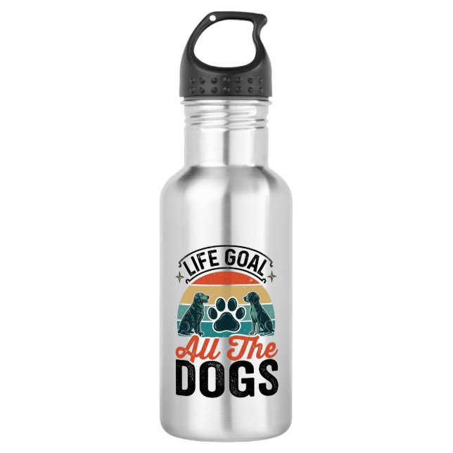Garrafa Meta da Vida Todos os Cães Design de Amante de Cãe (Frente)