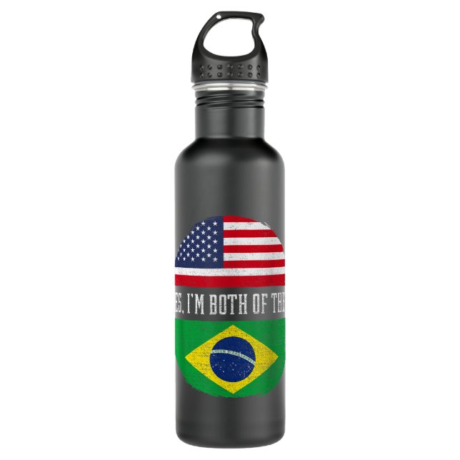 Garrafa Metade da América Metade do Brasil Bandeira Brasil (Frente)