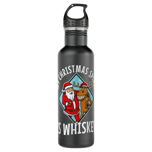 Garrafa Meu espírito de natal é Whiskey (Frente)