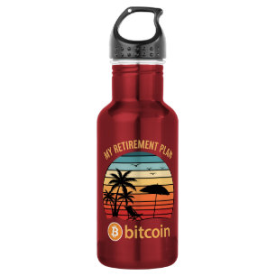 Garrafa Meu Plano de Aposentadoria Bitcoin Praia Pôr do So