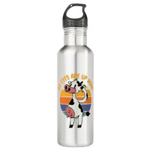 Garrafa Meus olhos estão aqui em cima! - Pastas Engraçadas