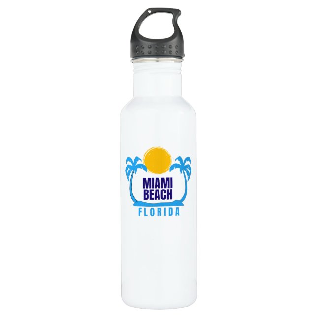 Garrafa Miami Beach Florida Water Bottle (Frente)