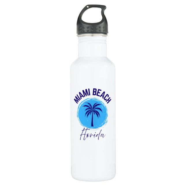 Garrafa Miami Beach Florida Water Bottle (Frente)