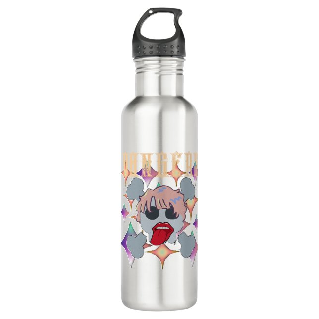 Garrafa Mikitiez rock star skull red aniversário redlip (Frente)