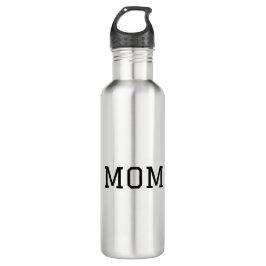 Garrafa Minimalist "MOM" Black Typography Plain White