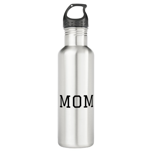 Garrafa Minimalist "MOM" Black Typography Plain White (Frente)