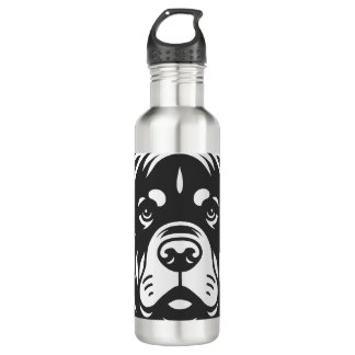 Garrafa Minimalist Rottweiler Face Design � Bold Line Art
