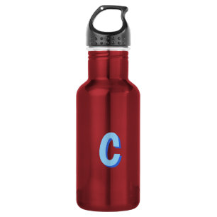 Garrafa Minimalista Elegante Profissional Monogramada Azul