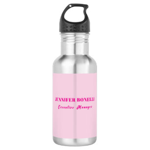 Garrafa Minimalista rosa tendência personalizado nome pers