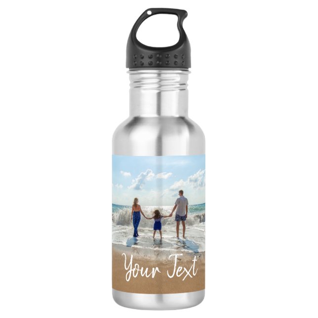 Garrafa Modelo de Foto Personalizada e Texto Personalizado (Frente)