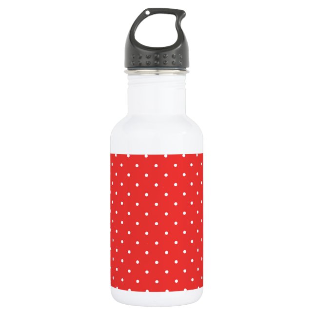 Garrafa modelo personalizado de fundo branco bolinhas verm (Frente)