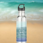 Garrafa Modern Watercolor Mermaid Name Quote<br><div class="desc">All mermaids need to keep well hydrated.  Add your name and mermaid-y quote to this Blue Steel Watercolor Mermaid Needs Water Bottle</div>