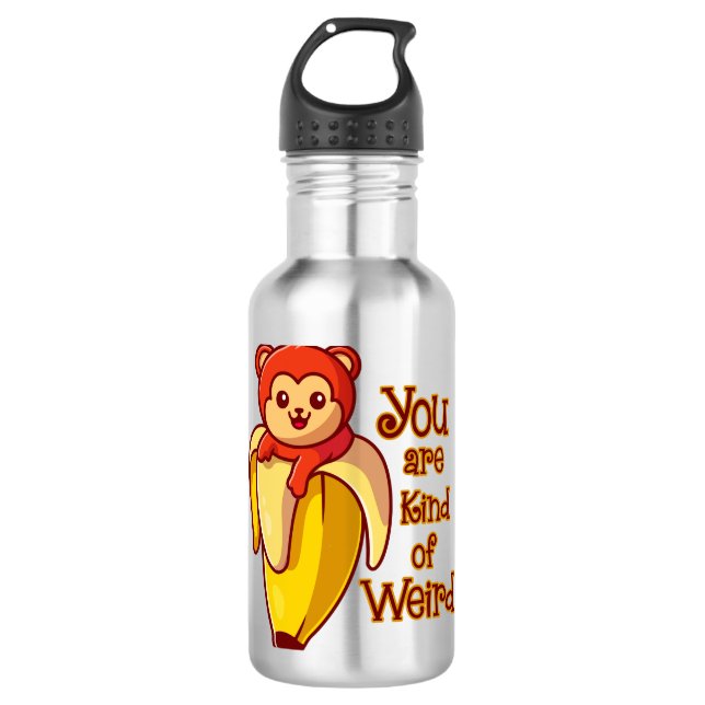 Garrafa Monkey Banana Engraçado Você É Estranho (Frente)
