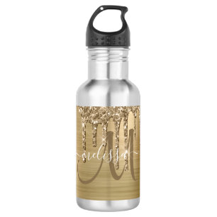 Garrafa Monograma de Lixo Dourado com Glitter Lípter de Ti