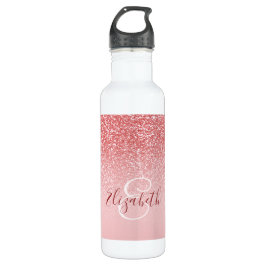 Garrafa Monograma de Mão Espelhada com Lâmina rosa Dourada