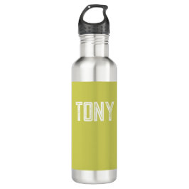 Garrafa Monograma de nome personalizado verde amarelo sóli