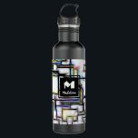 Garrafa Monograma de Padrão de Aquarela Moderno Quadrado E<br><div class="desc">Padrões de Aquarela Modernos Elegantes Quadrados Monograma Personalizar Garrafa de Água de Aço Inoxidável tem um design único em sua Garrafa de Água. Personalize-o com o seu nome inicial e próprio ou palavra inspirada.</div>