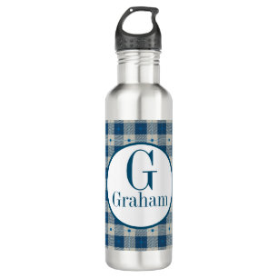 Garrafa Monograma de Xadrez de Lodge Azul