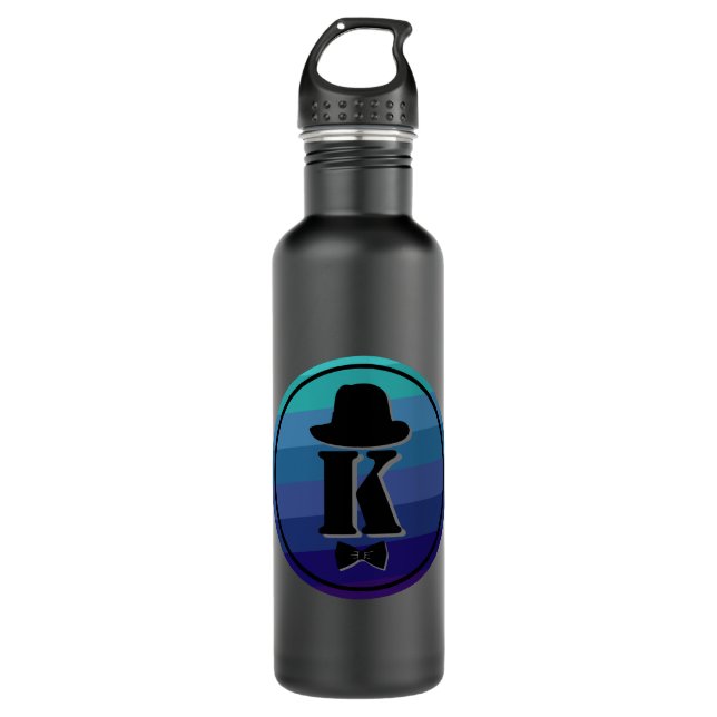 Garrafa Monograma Inicial De Omã Azul Para Homens (Frente)