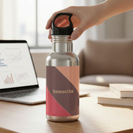 Garrafa Monograma Marrom e Maroon Striped