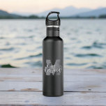 Garrafa Monograma Moderno Legal Grunge Adicionar Seu Nome<br><div class="desc">Prepare-se para a escola! Adicione seu monograma e nome. Esta design é eterno,  moderna e grandiosa.</div>