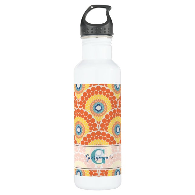 Garrafa Monogramas Art Deco Aegean Summer Radiant Mandala (Frente)