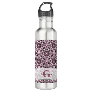 Garrafa Monogramas Deco Dusky Rosa Cherry Blossom Mandala