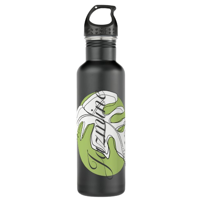 Garrafa Monstera Double Leaf Greenery Nome Verde (Frente)