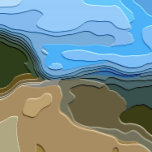 GARRAFA MONTANHAS<br><div class="desc">Um design brilhante e colorido abstrato de uma vista de montanha,  com céu azul,  rocha e árvores.</div>