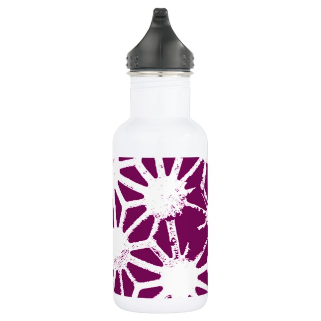 Garrafa Morango e padrão geométrico branco (Direita)