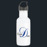 Garrafa Motivação Carpe Diem<br><div class="desc">Pense o dia com esta garrafa de água inspiradora. Este design de texto está em uma bela fonte de script fluindo em cores de preto e azul profundo contra um fundo branco.</div>