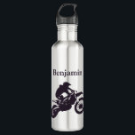 Garrafa Motobicicleta personalizada<br><div class="desc">Cusomize com um nome de sua escolha,  motif de moto.</div>