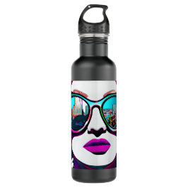 Garrafa Mulher abstrato na Reflexão da Cidade dos Óculos S